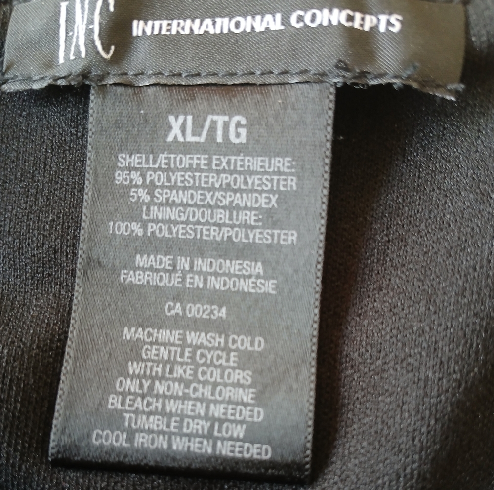 INC International Concepts Black and White Floral Long Sleeve Cocktail Dress XL - Picture 2 of 5